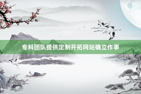 专科团队提供定制开拓网站确立作事